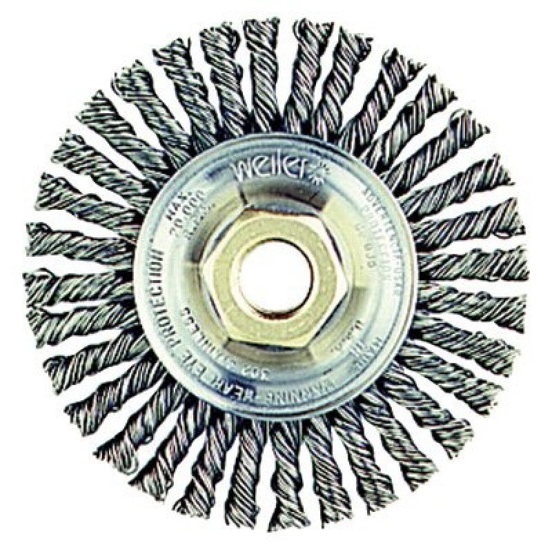 Wire Wheel 4-7/8" Diameter with 5/8-11 Arbour Hole .023 Gauge Stringer Bead Knotted