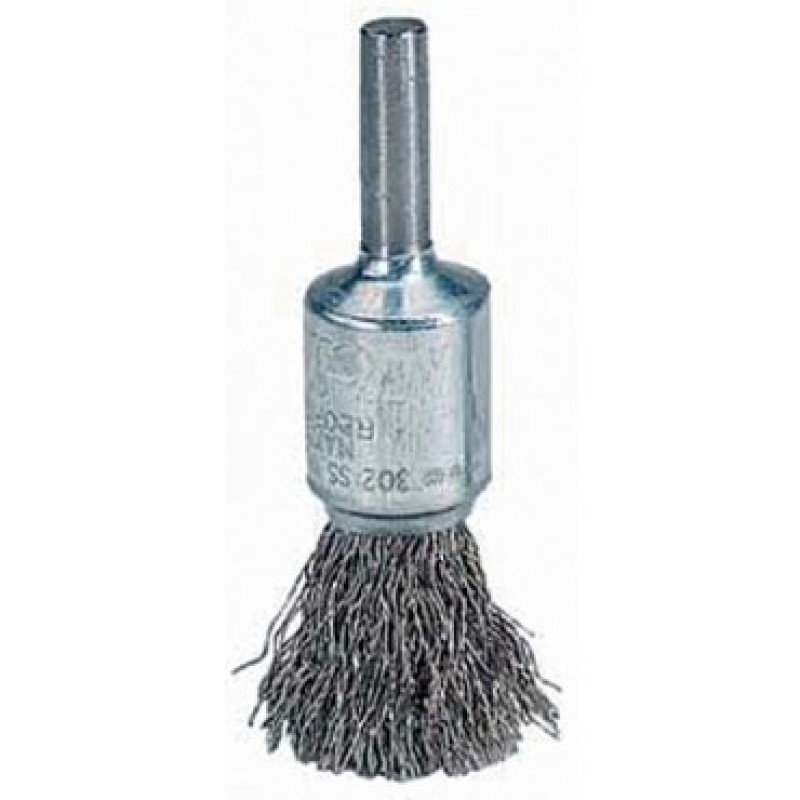 Wire End Brush 1" Diameter 1/4" Shank .014 Gauge Crimped