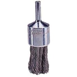 Wire End Brush 3/4" Diameter 1/4" Shank .006 Gauge Knotted (Stainless Steel)
