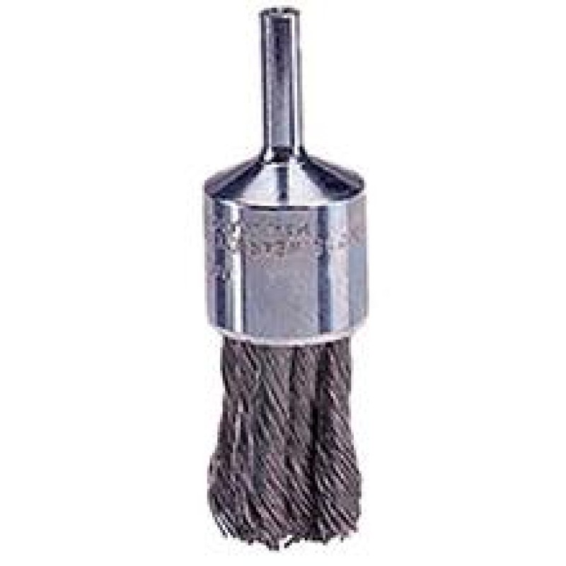 Wire End Brush 3/4" Diameter 1/4" Shank .014 Gauge Knotted