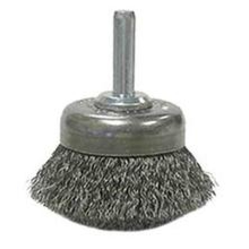 Wire Cup Brushes 1-3/4" Diameter 1/4" Shank .006 Gauge Crimped
