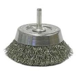 Wire Cup Brushes 2-3/4" Diameter 1/4" Shank .0118 Gauge Crimped