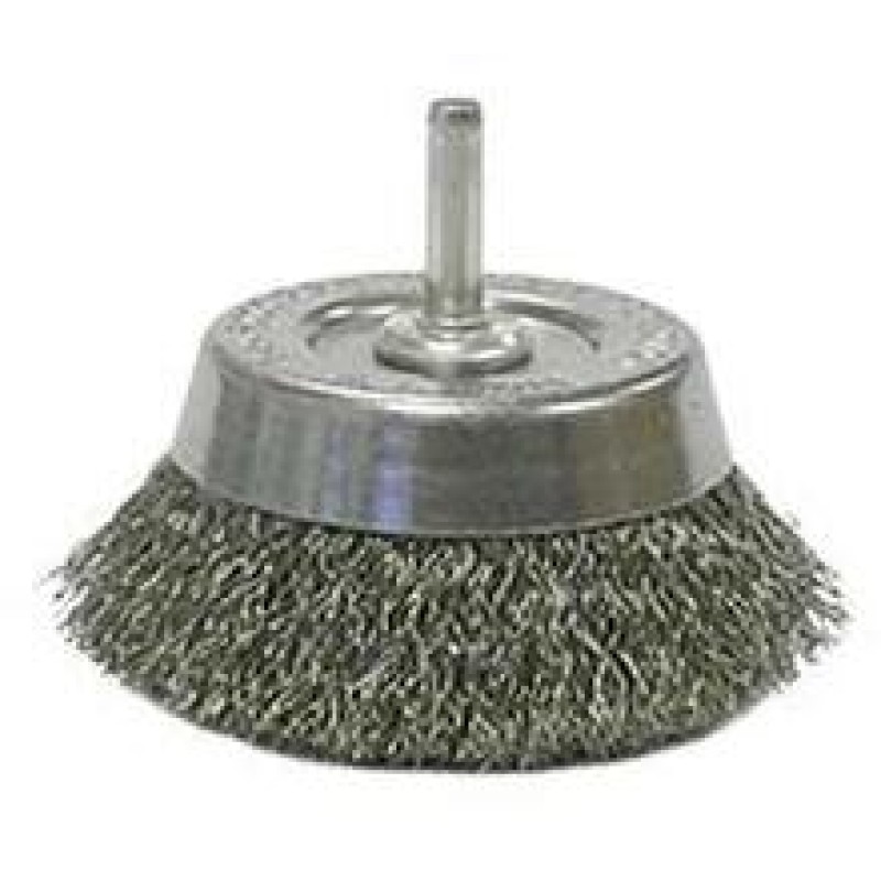 Wire Cup Brushes 2-3/4" Diameter 1/4" Shank .0118 Gauge Crimped