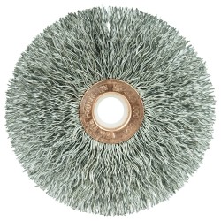 3" Small Diameter Crimped Wire Wheel .014" Stainless Steel Fill 1/2"-3/8" Arbour Hole
