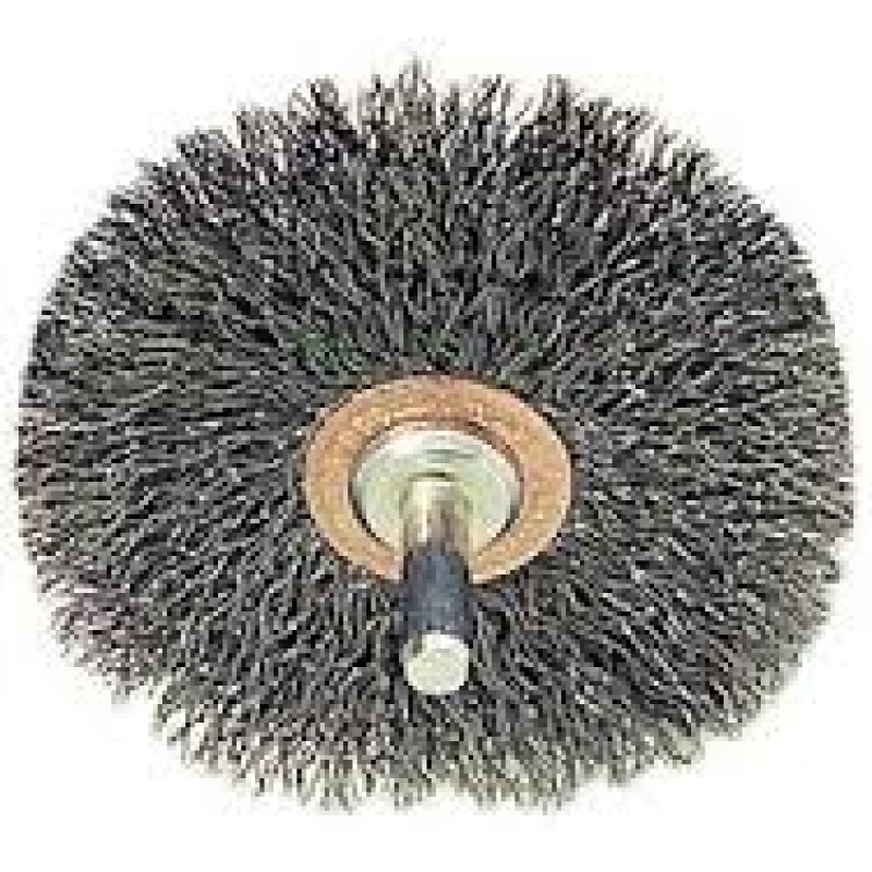 Wire Wheel 3" Diameter x 1/2" Wide with 1/4" Shank .014 Gauge Crimped (Stainless Steel)