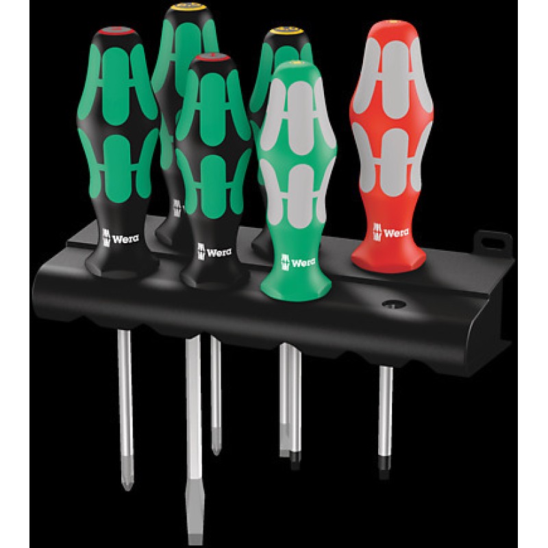 334/368/6 Screwdriver Set & Rack 6-Piece