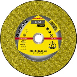 Cut Off Type 1 (Flat) 9 x 1/8(3mm) x 7/8 A24EX for General Purpose  Klingspor 13492
