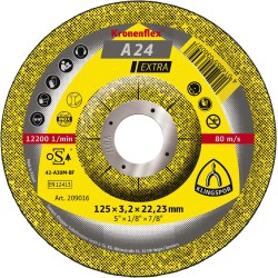 Cut Off Depressed Center 5 x 1/8(3.2mm) x 7/8 A24ex  Klingspor 209016
