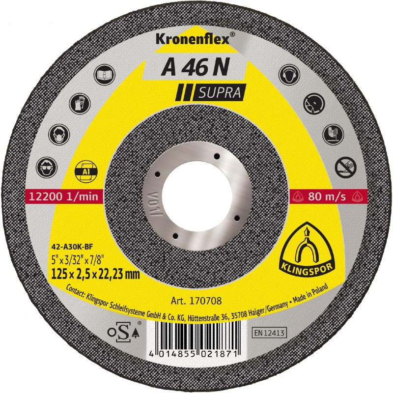 Depressed Center 5x3/32(2.5mm)x7/8 A46n Klingspor 170708