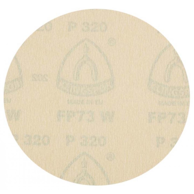 Sanding Disc 6" No Holes Velcro FP73WK Film Back Aluminum Oxide 320 Grit Klingspor 316152