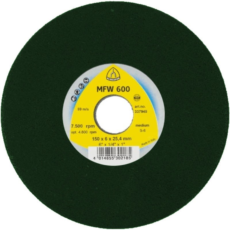 Surface Conditioning Disc 6" Diameter 1/4" Thick 7/8" Arbour Hole MFW 600 Very Fine (Green) Klingspor 311870