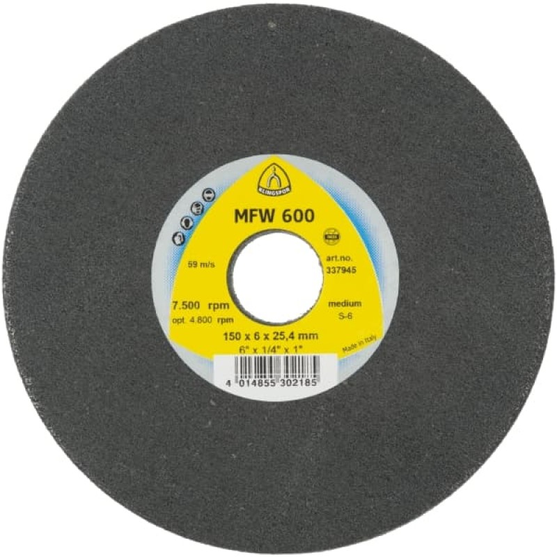 Surface Conditioning Disc 6" Diameter 1/4" Thick 7/8" Arbour Hole MFW 600 Med (Grey) Klingspor 311868