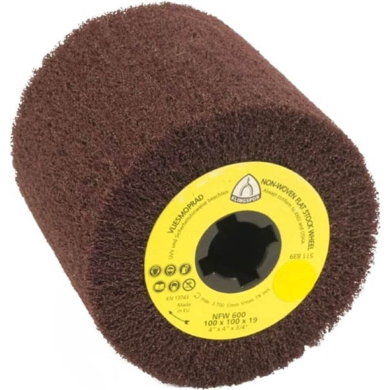 Nonwoven Flap Roll 4-1/2" Diameter 4" Long with 3/4" Arbour Hole NFW600 (Coarse) Klingspor 320253
