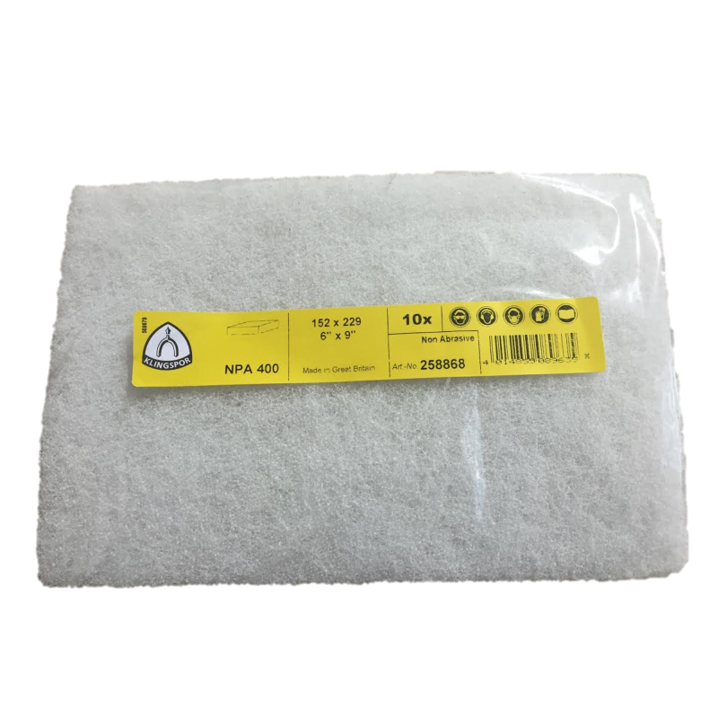 Hand Pad 6" Wide x 9" Long White Aluminum Oxide Klingspor 342850