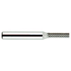 Carbide Burr SA-11 Cylinder Shape No End Cut 1/8" Diameter 1/2" Long 1/4" Shank Single Cut Made In U.S.A.
