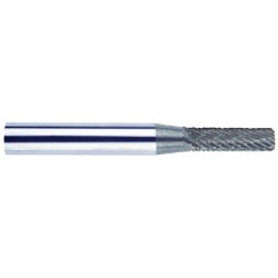 Carbide Burr SA-42 Cylinder Shape No End Cut 3/32" Diameter 1/2" Long 1/8" Shank Double Cut Made In U.S.A.