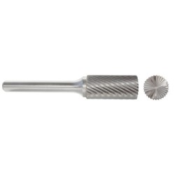 Carbide Burr SB-1 Cylinder Shape End Cut 1/4" Diameter 5/8" Long 1/4" Shank Single Cut Made In U.S.A.