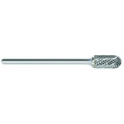 Carbide Burr SC-1L6 Cylinder Shape Radius End 1/4" Diameter 1/2" Long 1/4" Shank Double Cut 6" Long Shank Made In U.S.A.