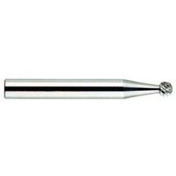 Carbide Burr SD-11 Ball Shape 1/8" Diameter 3/32" Long 1/4" Shank Double Cut Made In U.S.A.