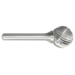 Carbide Burr SD-1 Ball Shape 1/4" Diameter 1/4" Long 1/4" Shank Single Cut Made In U.S.A.