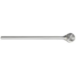 Carbide Burr SD-1L6 Ball Shape 1/4" Diameter 3/16" Long 1/4" Shank Single Cut 6" Long Shank Made In U.S.A.