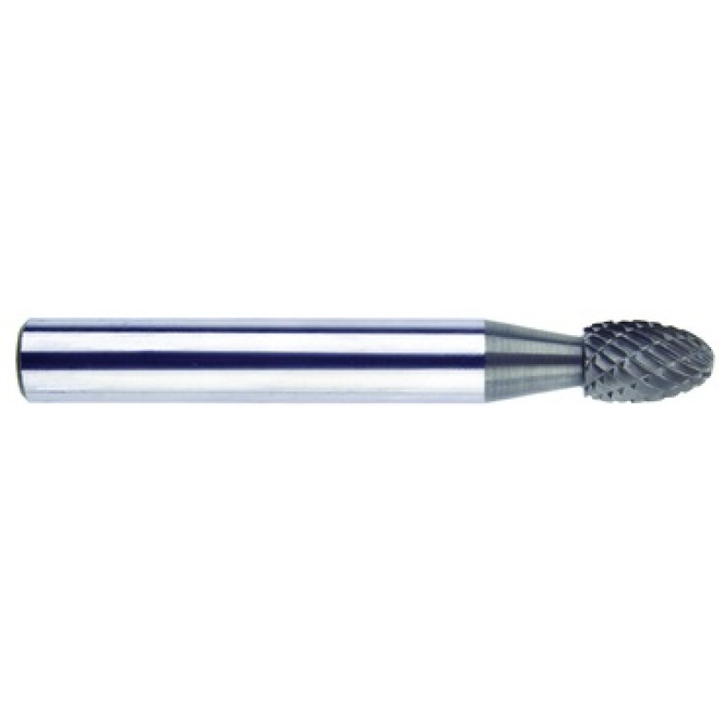 Carbide Burr SE-11 Oval Shape 3/16" Diameter 5/16" Long 1/4" Shank Double Cut Made In U.S.A.
