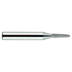 Carbide Burr SF-11 Tree Shape Radius End 1/8" Diameter 1/2" Long 1/4" Shank Single Cut Made In U.S.A.
