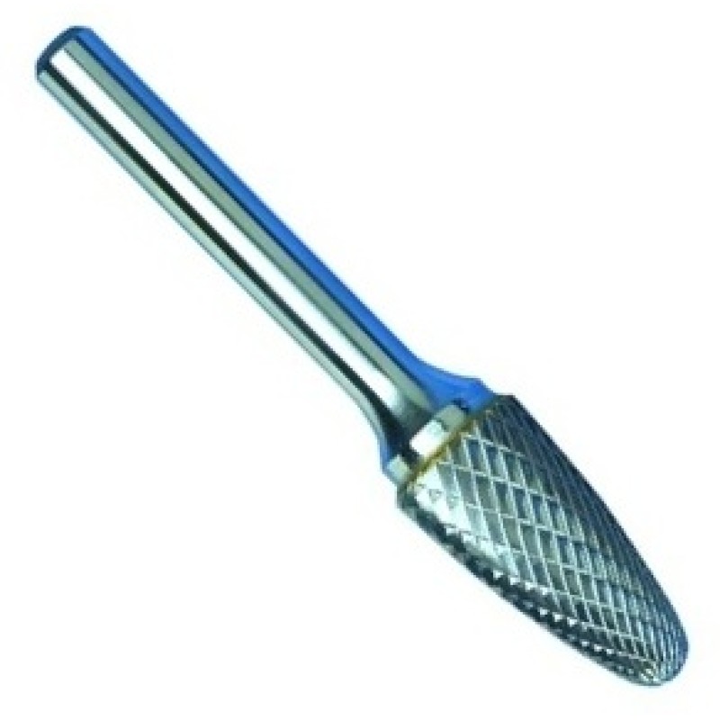 Carbide Burr SF-15 Tree Shape Radius End 3/4" Diameter 1-1/2" Long 1/4" Shank Double Cut Made In U.S.A.