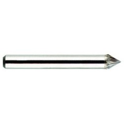 Carbide Burr SJ-1 Cone Shape 60 Degrees 1/4" Diameter 3/16" Long 1/4" Shank Single Cut Made In U.S.A.