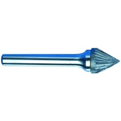 Carbide Burr SJ-3 Cone Shape 60 Degrees 3/8" Diameter 5/16" Long 1/4" Shank Double Cut Made In U.S.A.