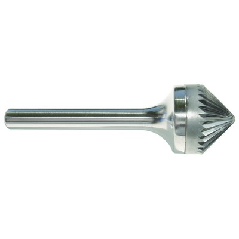 Carbide Burr SK-7 Cone Shape 90 Degrees 3/4" Diameter 3/8" Long 1/4" Diameter Single Cut Made In U.S.A.