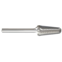Carbide Burr SL-2 Taper Shape Radius End 14 Degrees 5/16" Diameter 7/8" Long 1/4" Shank Single Cut Made In U.S.A.