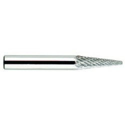 Carbide Burr SM-1 Cone Shape 1/4" Diameter 1/2" Long 1/4" Shank Double Cut Made In U.S.A.
