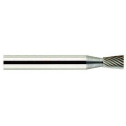 Carbide Burr SN-1 Inverted Cone Shape 1/4" Diameter 5/16" Long 1/4" Shank Single Cut Made In U.S.A.