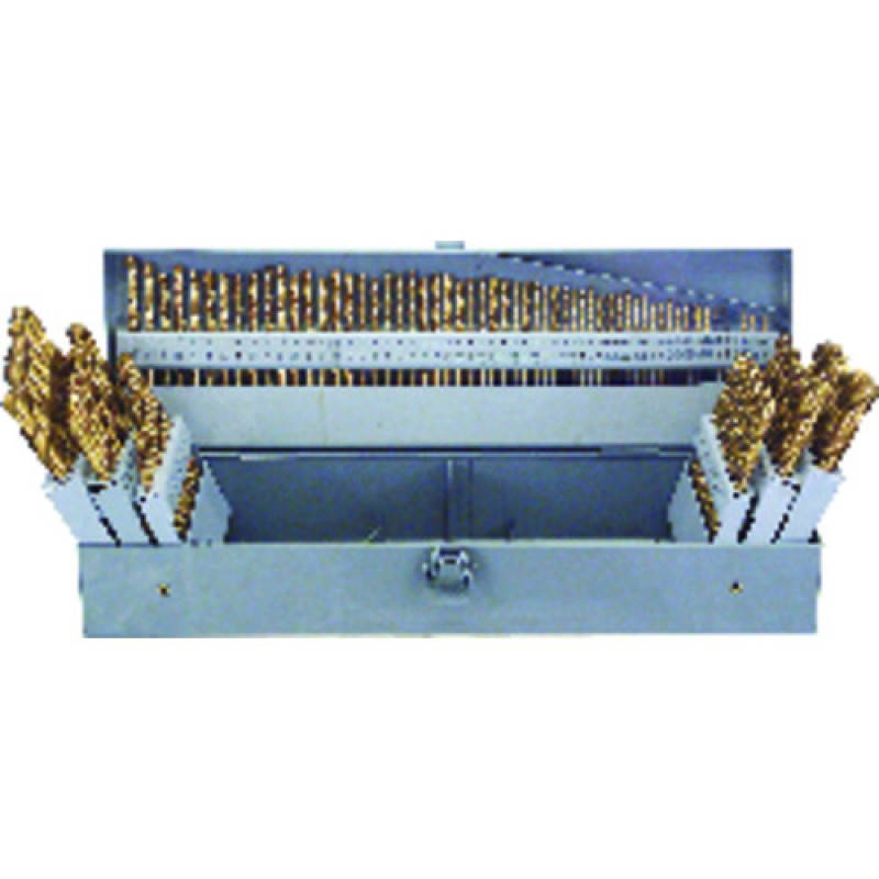 Drill Set 115 Piece 1/16 to 1/2 by 64ths A to Z and #1 to #60 Jobber Length High Speed Steel Black Oxide Made In U.S.A.