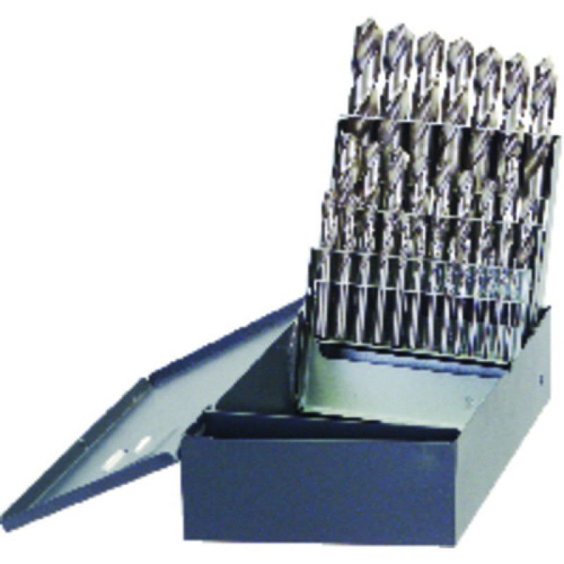 Drill Set 29 Piece 1/16 to 1/2 by 64ths Jobber Length High Speed Steel Bright Made In U.S.A.