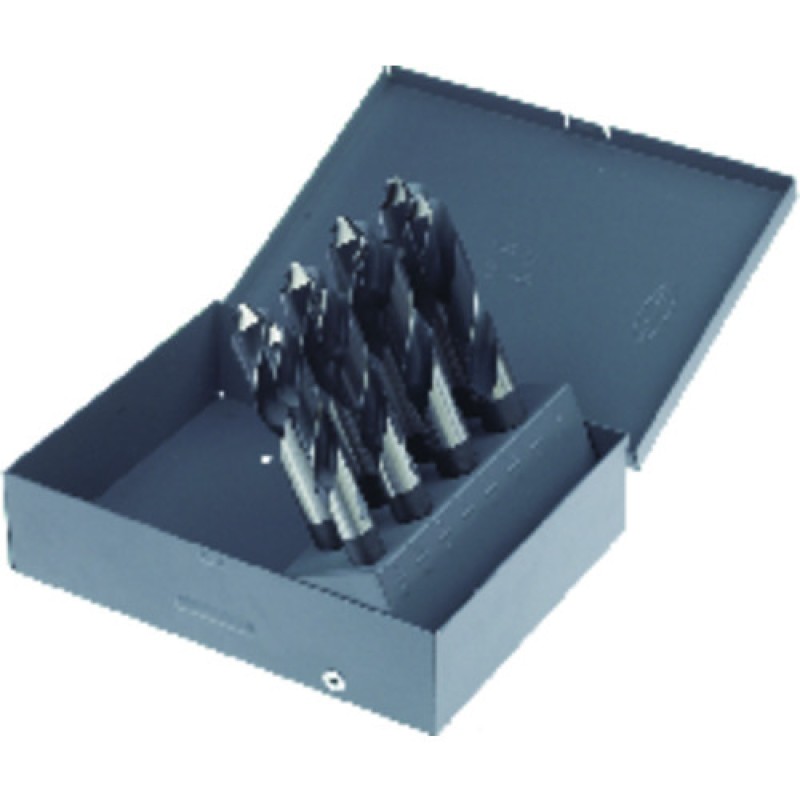 Drill Set 8 Piece List 9/16 to 1" by 16ths Silver & Deming High Speed Steel Black & Silver Made In U.S.A.