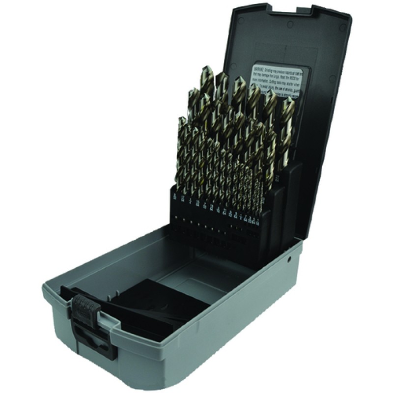 Drill Set 29 Piece 1/16 to 1/2 by 64ths Jobber Length High Speed Steel Bright Made In U.S.A.