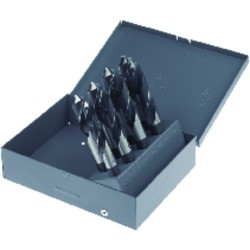 Drill Set 8 Piece 9/16 to 1" by 16ths Silver & Deming High Speed Steel Black & Silver Made In U.S.A.