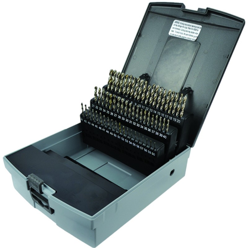 Drill Set 60 Piece #1 to #60 Jobber Length High Speed Steel Bright Made In U.S.A.