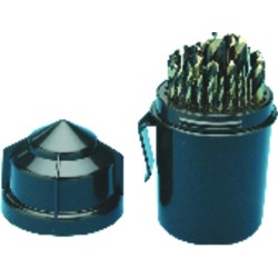Drill Set 29 Piece 1/16 to 1/2 by 64ths Mechanic Length High Speed Steel Black & Gold Made In U.S.A.