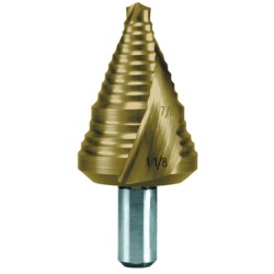 1/4" to 3/4" Step Drill Helical Flute 9 Steps HSS TiN Made In Germany