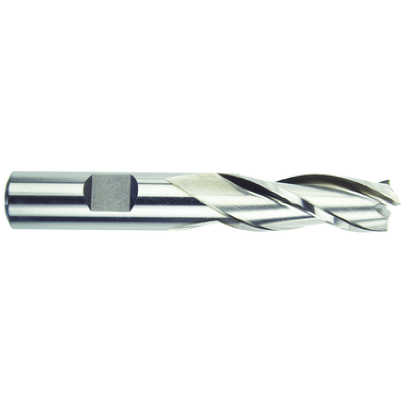 1/8 3 Flute 3/8 Shank Single End Center Cutting High Speed Steel Regular Length Bright Made In U.S.A.