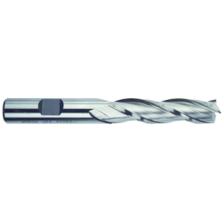 1/2 3 Flute 1/2 Shank Single End Center Cutting High Speed Steel Long Length Bright Made In U.S.A.