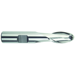 1" 2 Flute 1" Shank Single End Ball Center Cutting Cobalt Regular Length Bright Made In U.S.A.