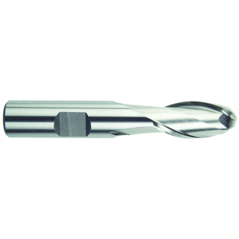 1-1/4 2 Flute 1-1/4 Shank Single End Ball Center Cutting Cobalt Regular Length Bright Made In U.S.A.