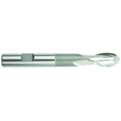 1" 2 Flute 1" Shank Single End Ball Center Cutting Cobalt Extended Length Bright Made In U.S.A.