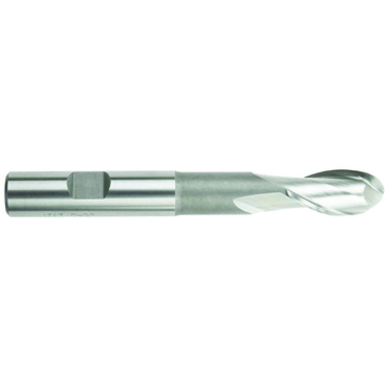 1/2 2 Flute 1/2 Shank Single End Ball Center Cutting Cobalt Extended Length Bright Made In U.S.A.