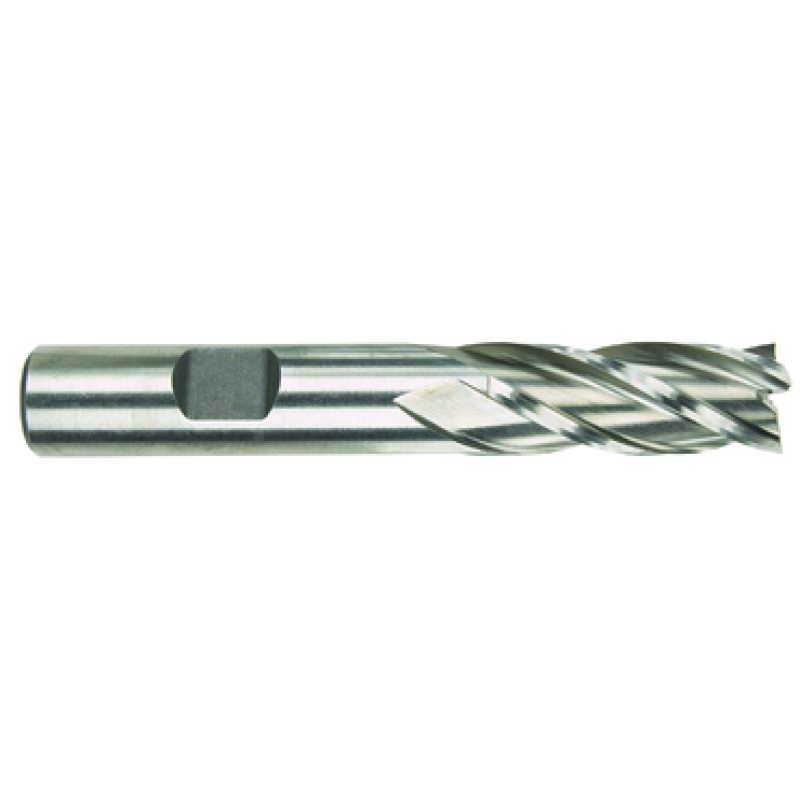 1/8 4 Flute 3/8 Shank Single End Center Cutting High Speed Steel Regular Length Bright Made In U.S.A.