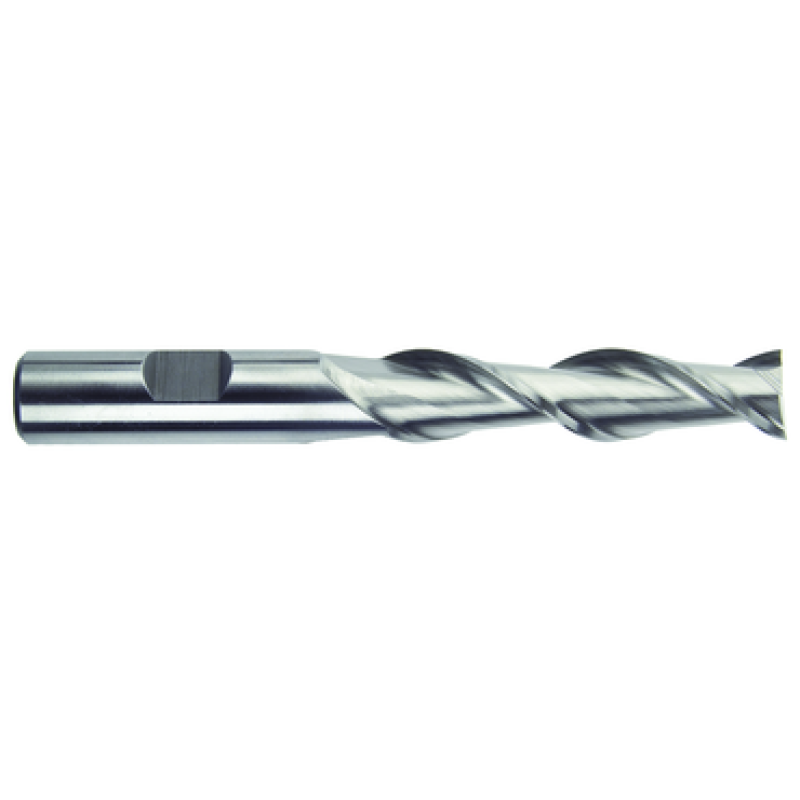 1/4 2 Flute 3/8 Shank Single End Center Cutting High Speed Steel Long Length Bright Made In U.S.A.